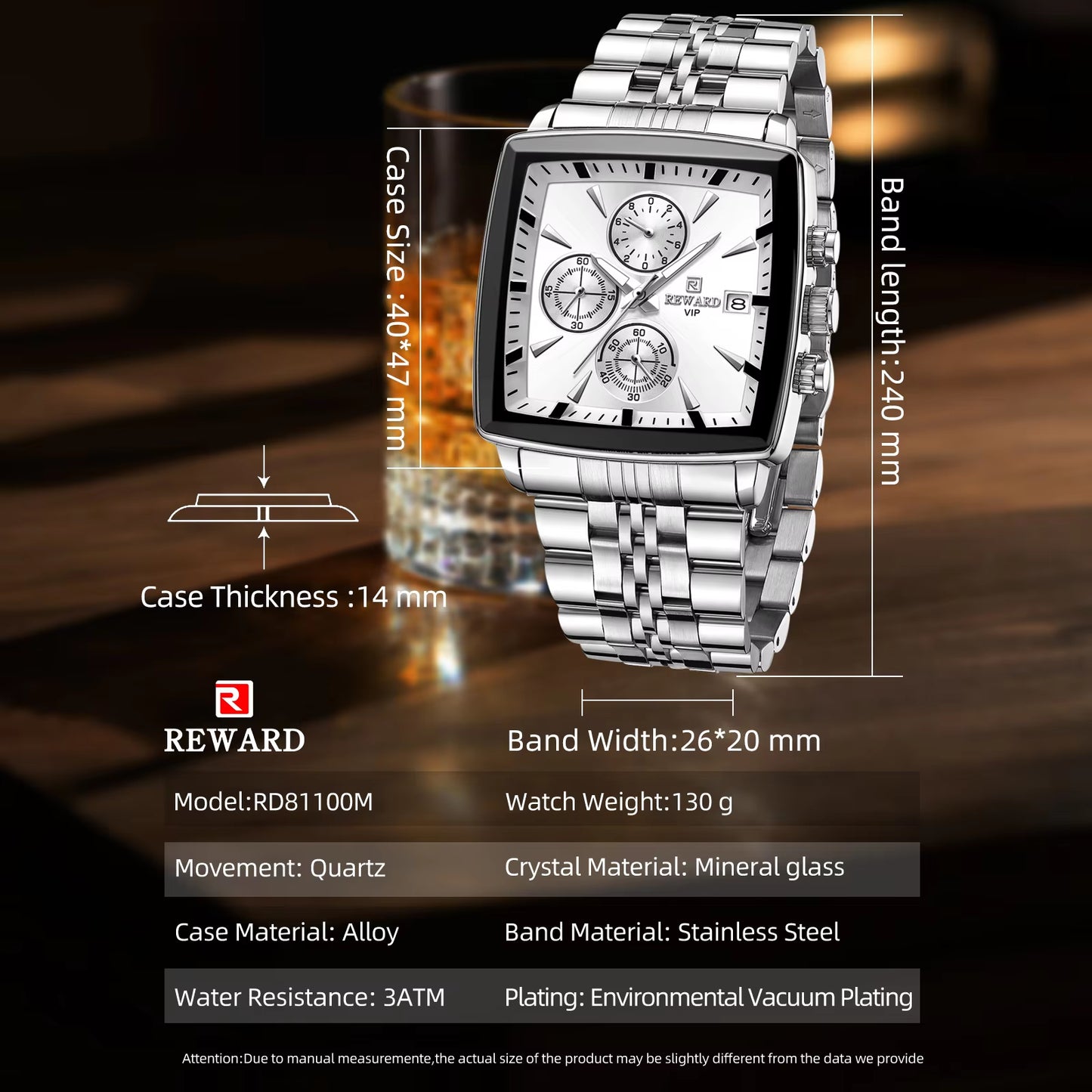 2023 New Stainless Steel Quartz Watch for Men Fashion Wristwatch Waterproof Luminous Chronograph Date Sport Timepiece
