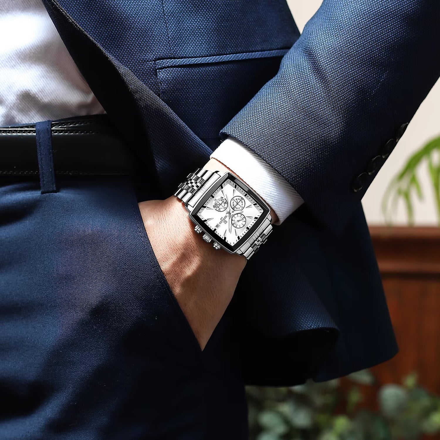 2023 New  Stainless Steel Quartz Watch for Men Fashion Wristwatch Waterproof Luminous Chronograph Date Sport Timepiece