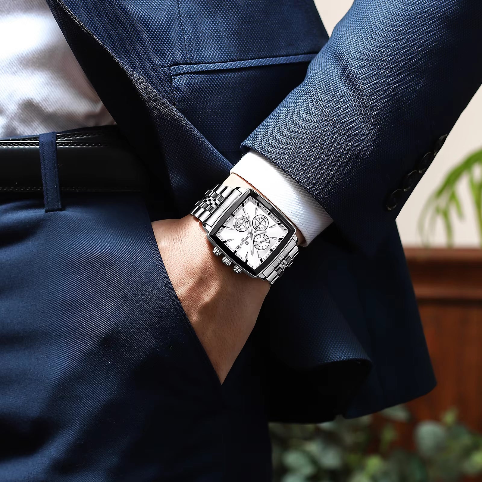 2023 New  Stainless Steel Quartz Watch for Men Fashion Wristwatch Waterproof Luminous Chronograph Date Sport Timepiece