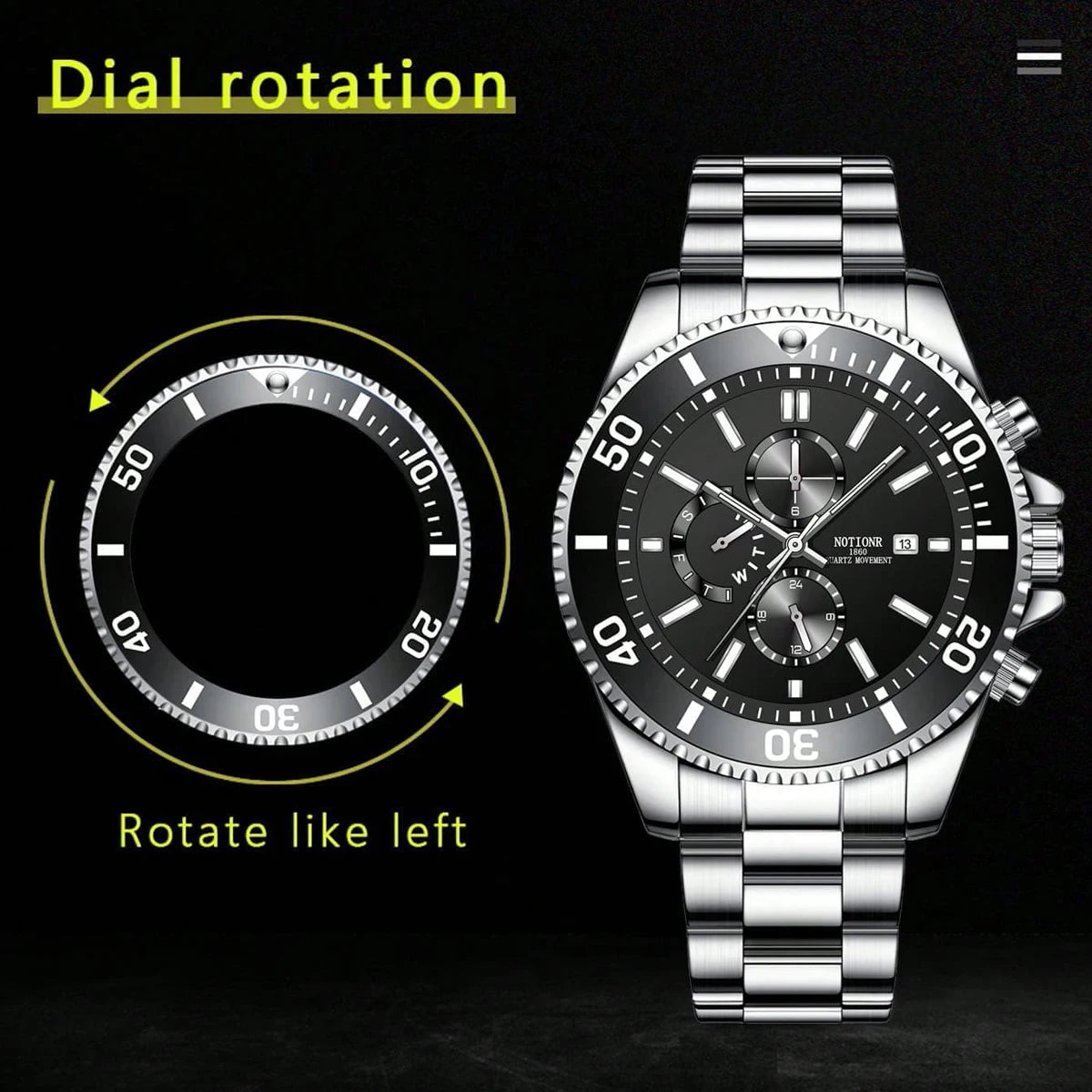 Luxury Men'S Business Watches Men Silver Stainless Steel Quartz Watch Male Luminous Clock